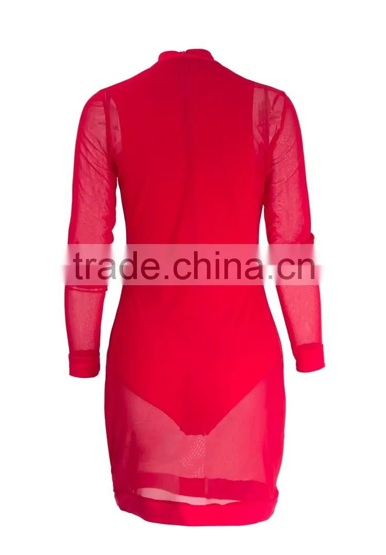 ladie casual dress long sleeves fashion dress prom dress
