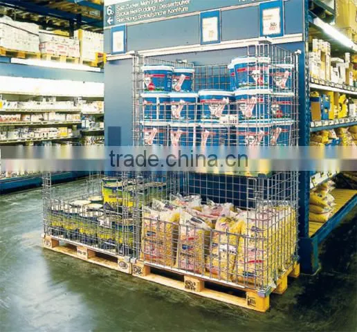 Galvanized metal foldable pallet mesh cages