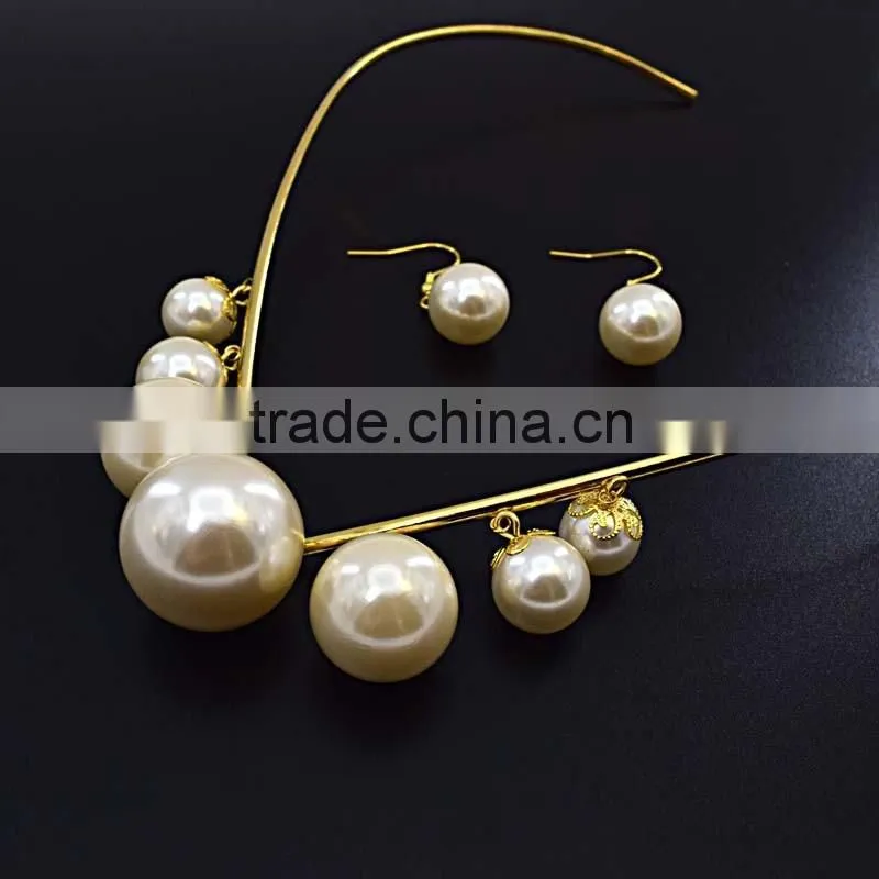 Wholesale Turkish Jewelry Latest Design Of Pearl Earrings Big Fashion Jewelry Set