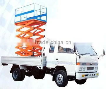 Vehicel mounted movable scissor lift platform