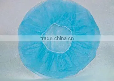 21" PP non woven 10gsm Bouffant Caps round caps white blue green orange pink colorful latex free elastic