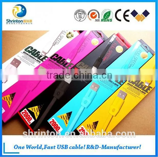 High speed 1m 1.5m 2m remax full speed usb charge data cable mobile phone cable