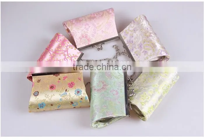 Colourful silk cloth mini bag classical bride evening bag