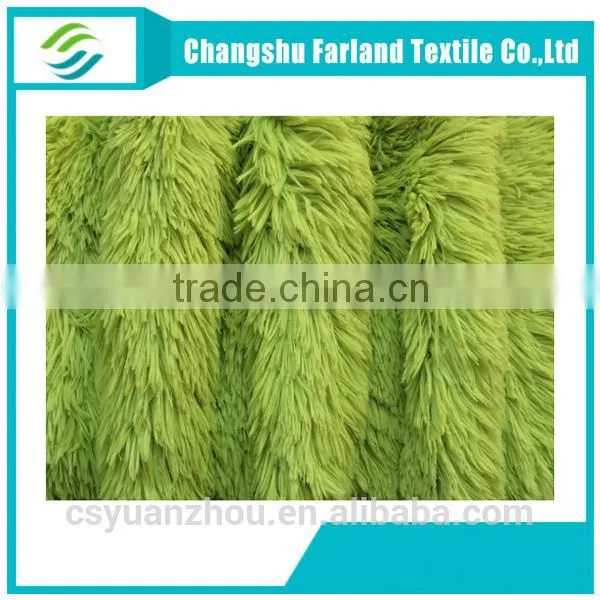 green long plush fur fabric for floor mattress