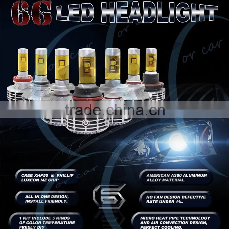 Top quality car led headlight 6th h4 hi lo beam led headlight bulb for car