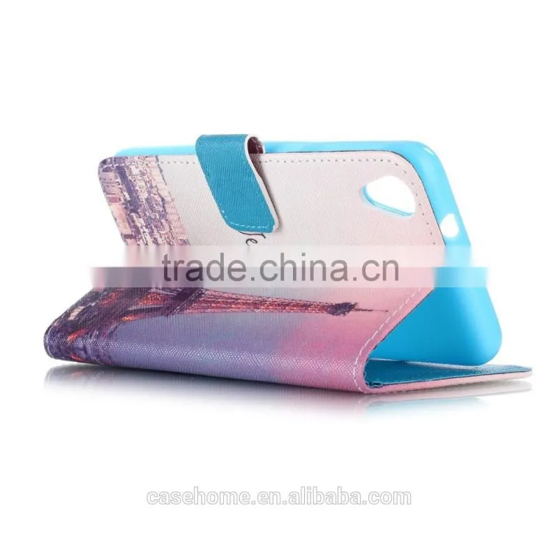 TPU Cover Flip leather Wallet Case for HTC One M9 Phone Case