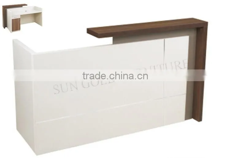 Beauty salon furniture white front reception desk wood shop counter design (SZ-RTB033)