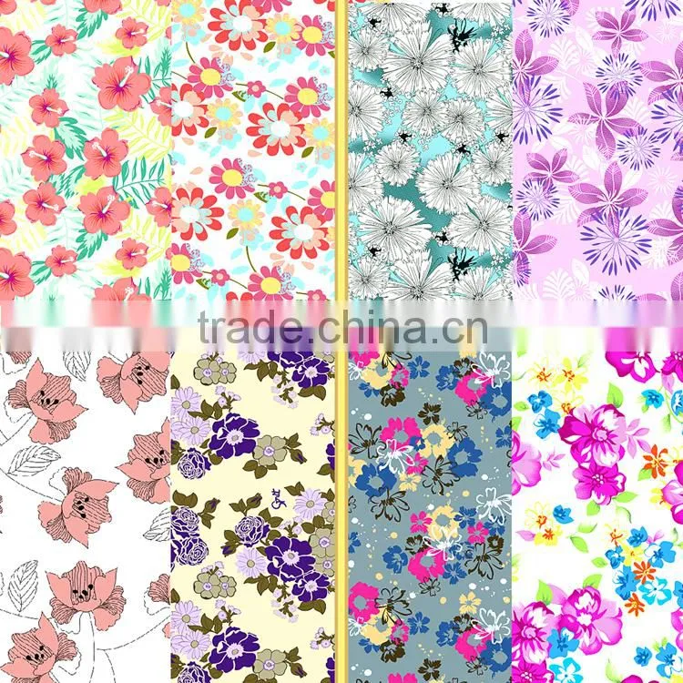 Delicated digital flower design printed fabric for swimwear