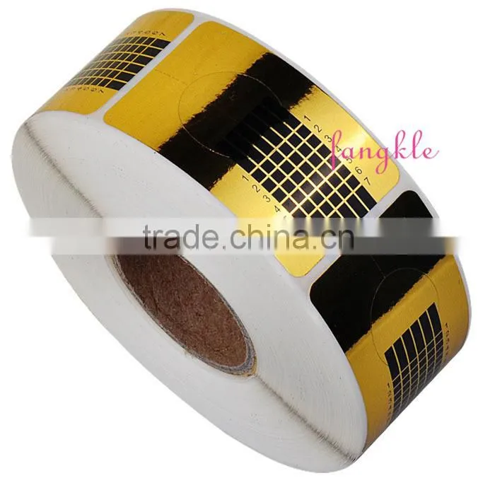 500pcs square gold nail art form for gel