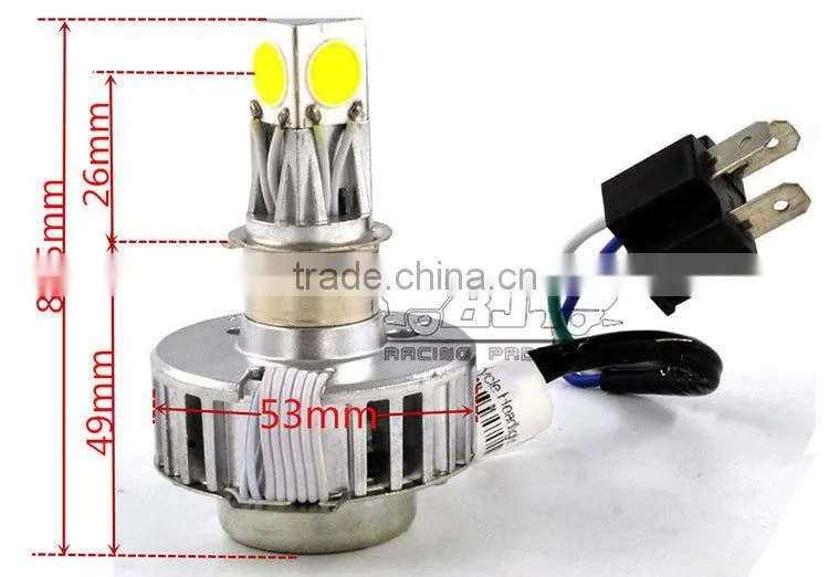 BJ-HL-001 2500LM 18W 7-36V High/Low Beam Bright Xenon Motorcycle LED Headlights
