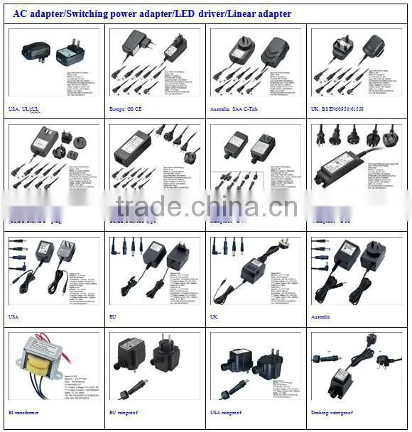 output power cord with male and female plug, 1 to 5 plugs