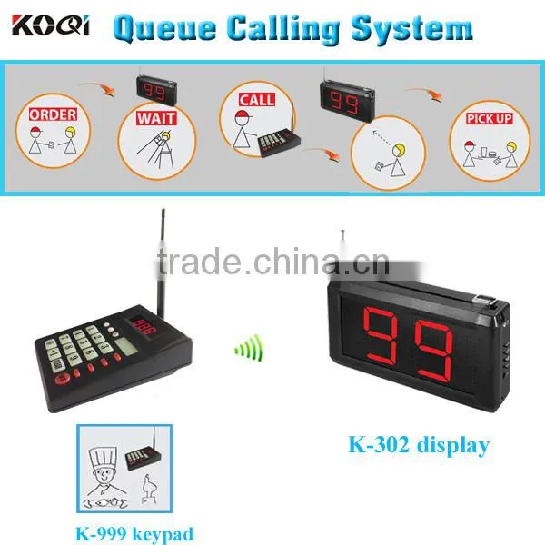 Customer queue pager system numeric keypad with number monitor used in the hospital/clinic/restaurant