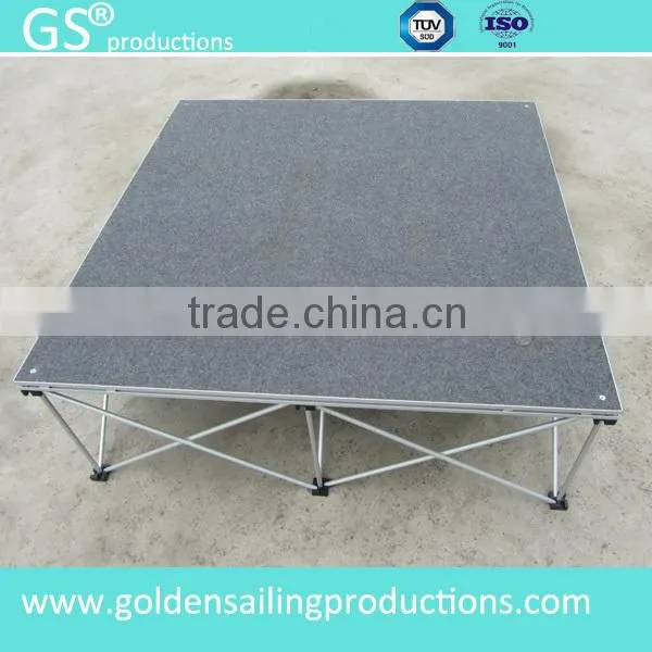 4ft x4ft black carpet aluminum portable stage sytem by road ready