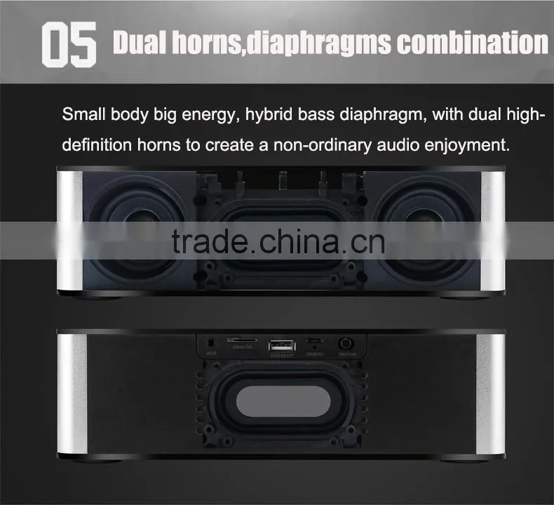 2016 New Product Best Super Bass Stereo Metal Rectangle Mini Bluetooth Portable Wireless Bluetooth speaker