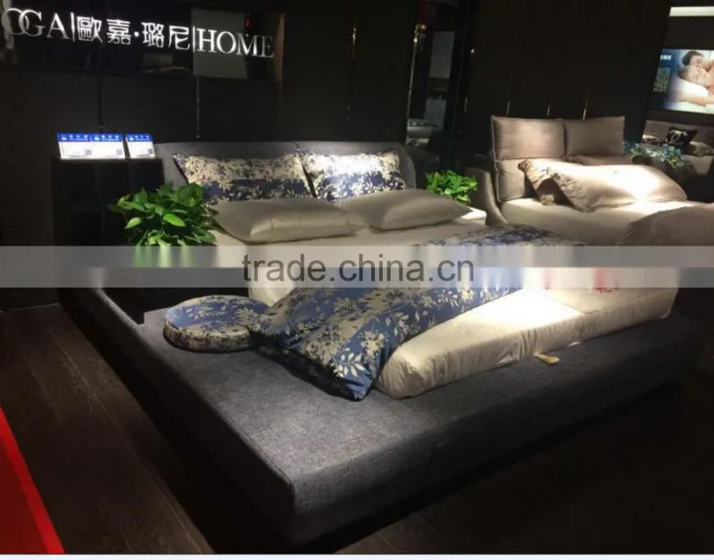 B1197A elegance comfy upholstered solid wood bed box bedroom bed