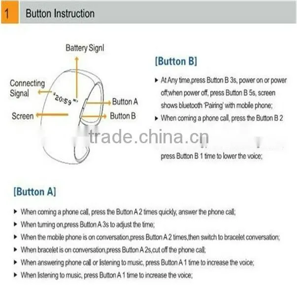 bluetooth smart watch for mobile phone