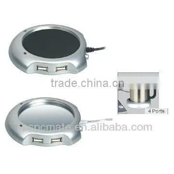 PS-H901 USB Tea Coffee Cup Mug Warmer Heater Pad with 4 Port USB Hub