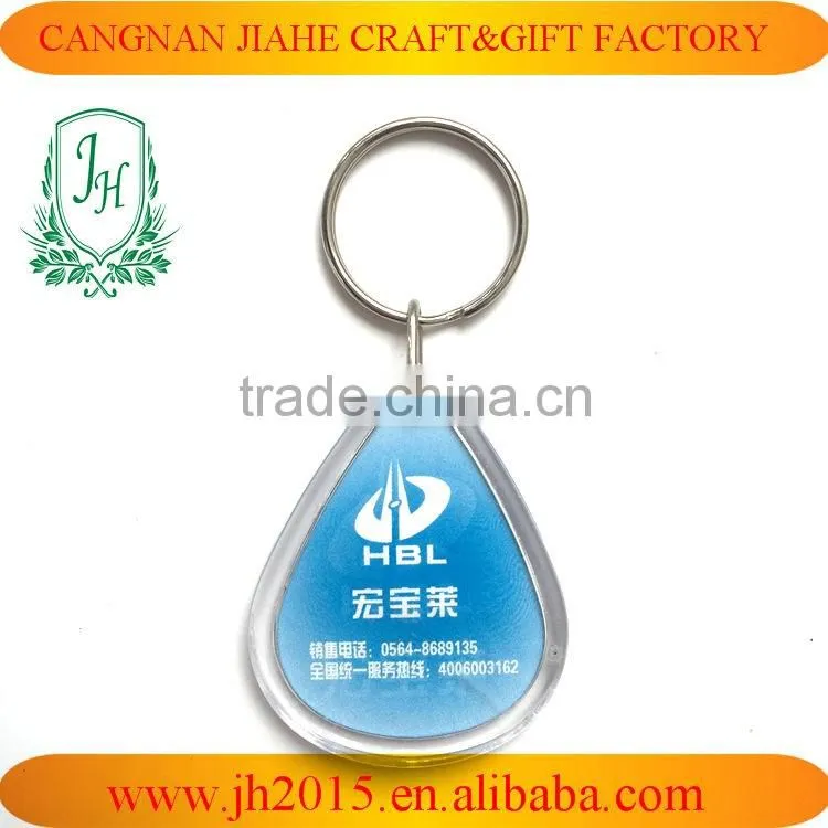 Square shape 4cm Acrylic Key Chains blank Keychain with custom logo insert clear photo frame keychain