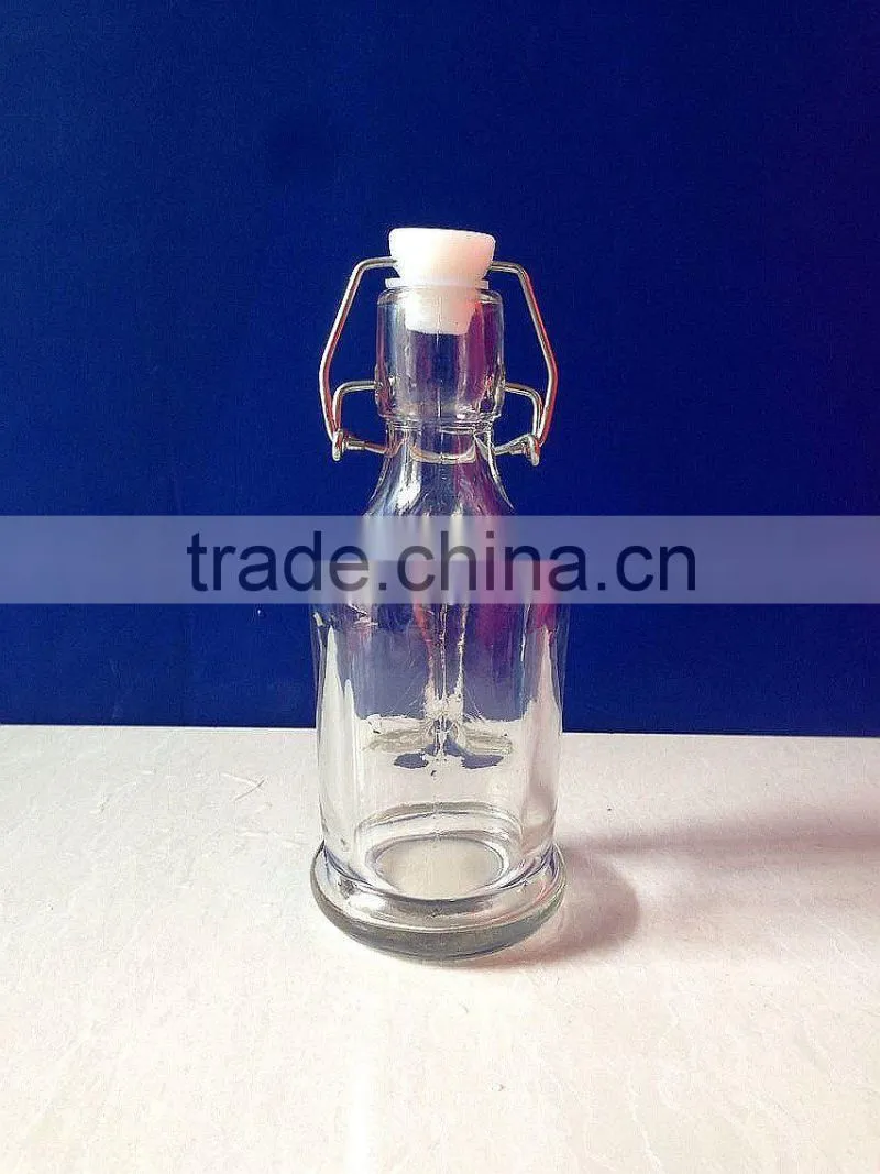 200ml handle oil glass bottle clip lid