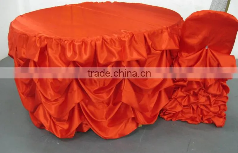 Wedding decoration satin ruffled table skirt