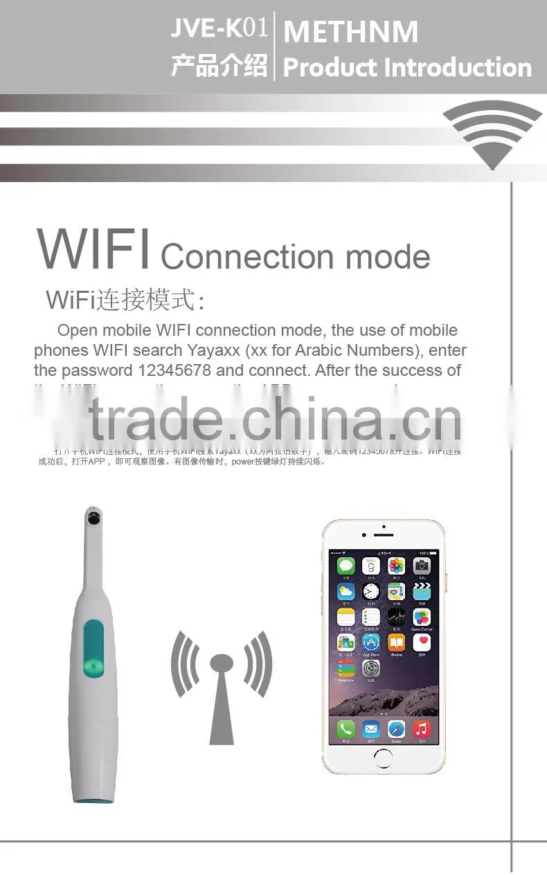 2016 Best medical devices intraoral camera wireless wifi medical dental camera wireless dental oral camera with 720P HD