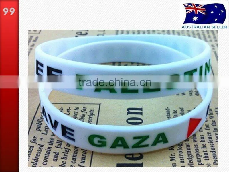 Bigger orders and lower price Palestine silicone custom wrist bands ----- DH 16997