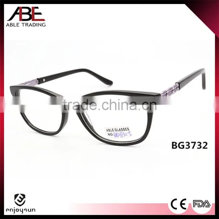 2016 double color quality handmade new stylish acetate eyeglasses optical frames optics spectacle made in China oem