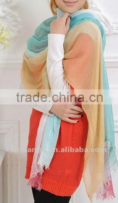 Latest Fashionable Woman 100% Modal Soft Two tone color Infinity scarf Shawl stole