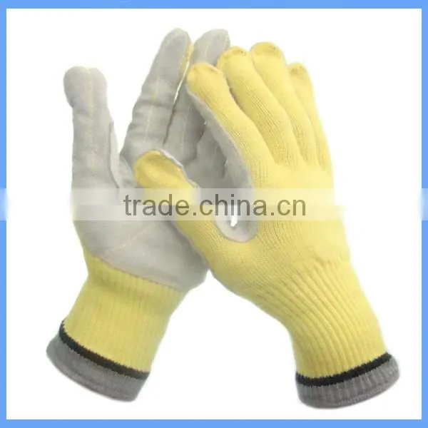 13 Gauge Bamboo Fiber Woven Crinkle Latex Rubber Work Gloves For Self Defense Safety