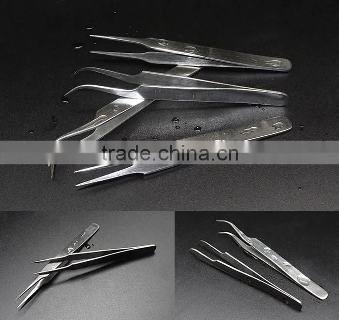 K-Master long nose bent nose tweezers precision stainless steel
