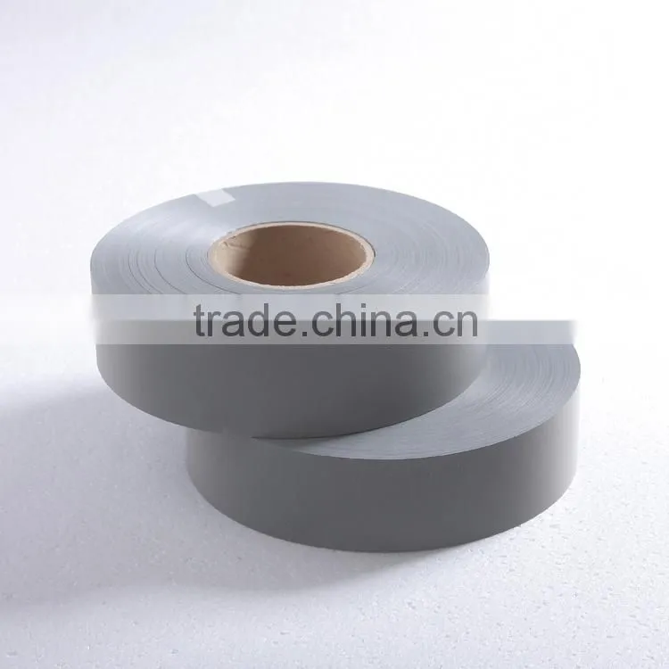 CE EN ISO 20471 high visibility polyester grey reflective tape for safety workwear clothing