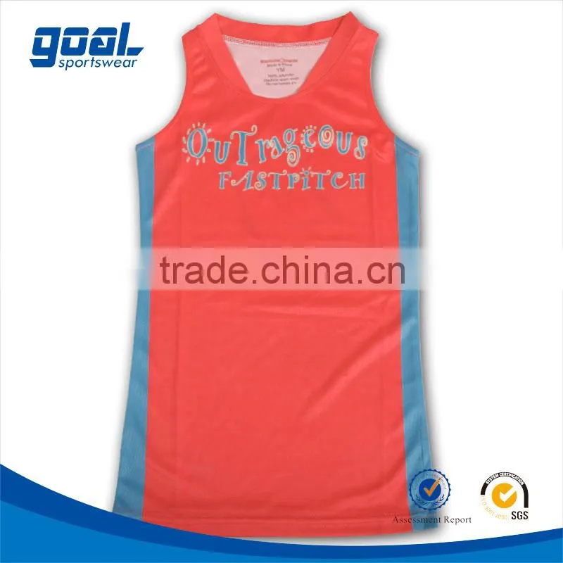 100%polyester racer back sublimated wholesale netball uniforms