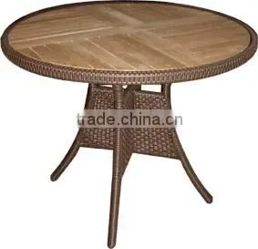 wood table top outdoor wicker table