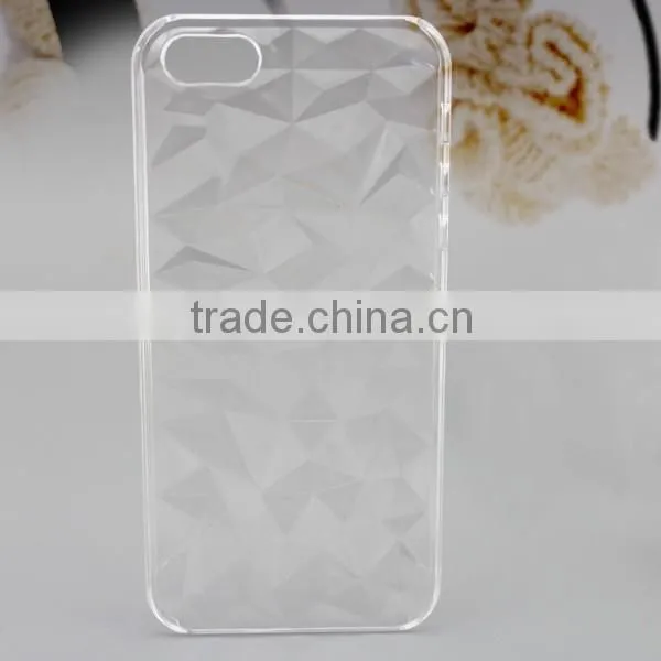 New Deisgn 3D Diamond Rhombus Transparent Back Cover Case for iPhone 5se