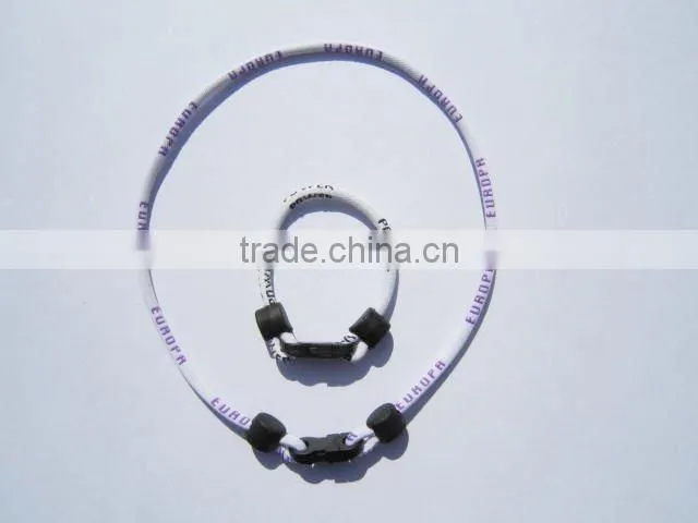 Power Energy Titanium Germanium 1 Rope Necklace & Bracelet Set