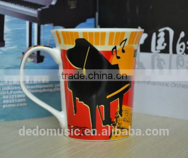 piano pattern music cup, music note mugs