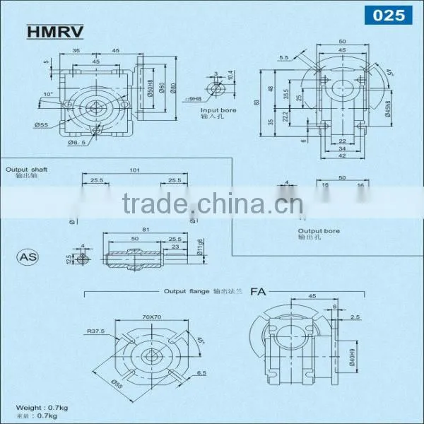 ISO Certificated 025-150mm gear reducer