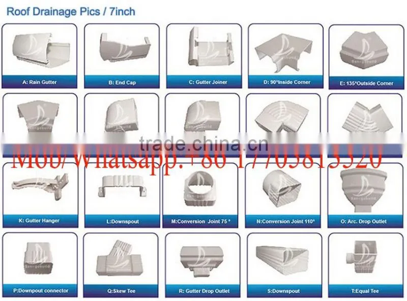 Other Plastic Materilas, Rain Gutter, PVC Downspout For Roof Drainage System