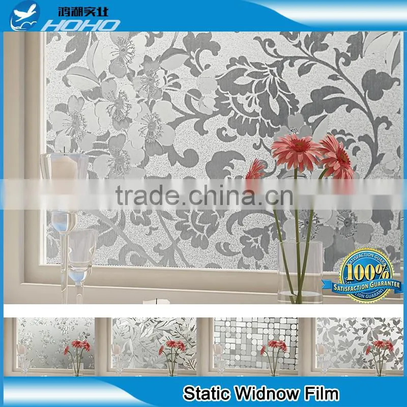 Durable in use decorative stained static cling glass window film BZ141-001