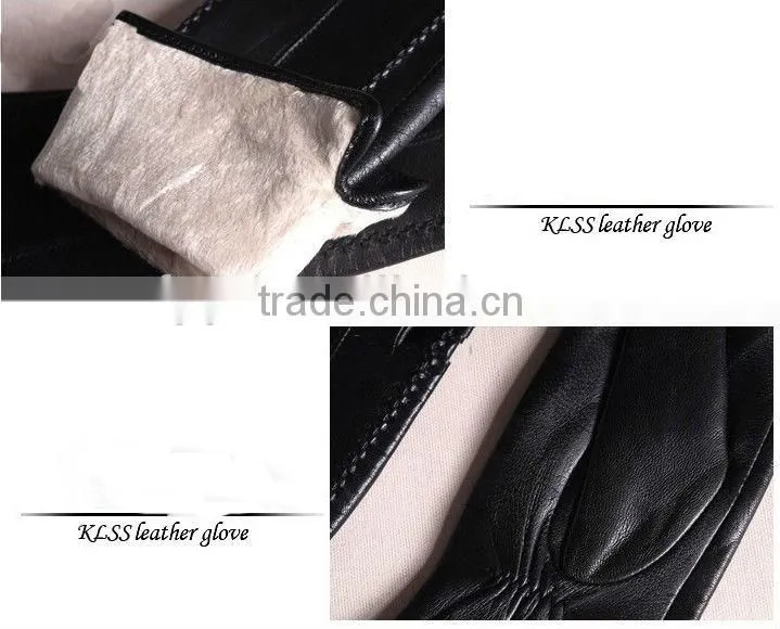 hot sale stylish leather lady wearing red color leather gloves in winter