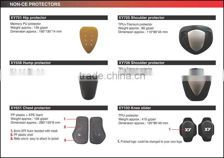 CE approved insert knee protector for motorcycle pants