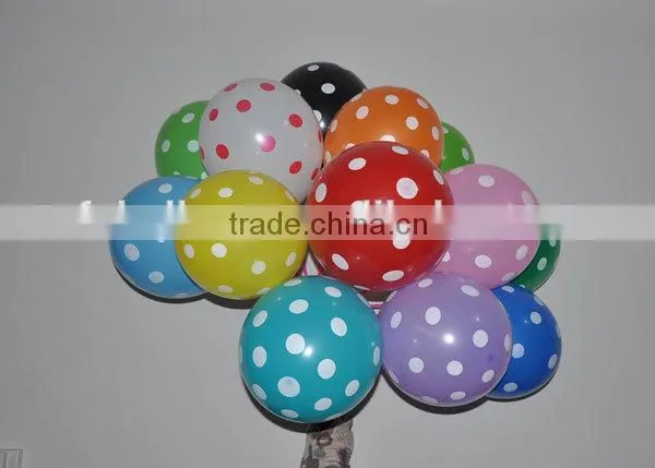 Best quality 12inch Colourful Party Decoration Polka Dot Balloons Latex balloons
