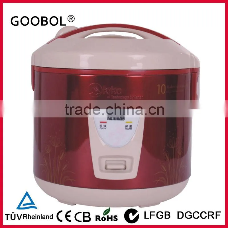 White Color Deluxe Rice cooker, Flower Printing Shell, Visible Handle