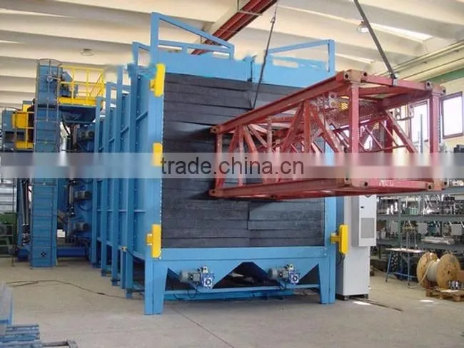 Overhead monorail conveyor shot blasting machines