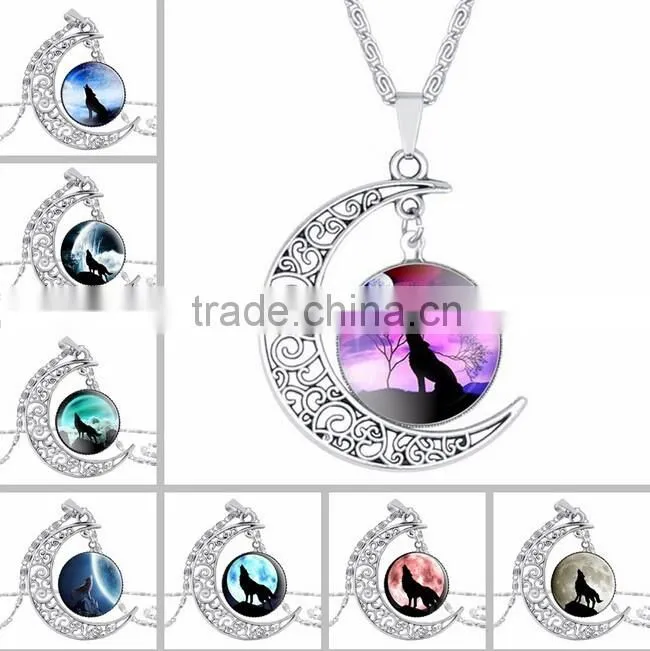 Womens 2016 YIWU IN STOCK Fashion Silver Plated Girlfriend Jewelry Charm Heart Crystal Pendant Chain Necklace