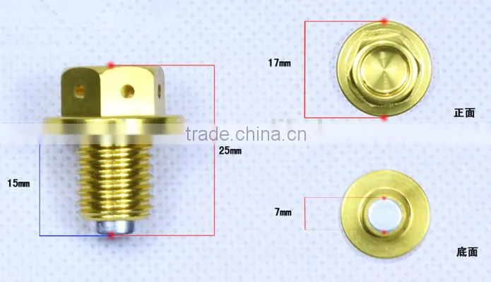 high quality aluminum cnc oil tank bolts with magnet