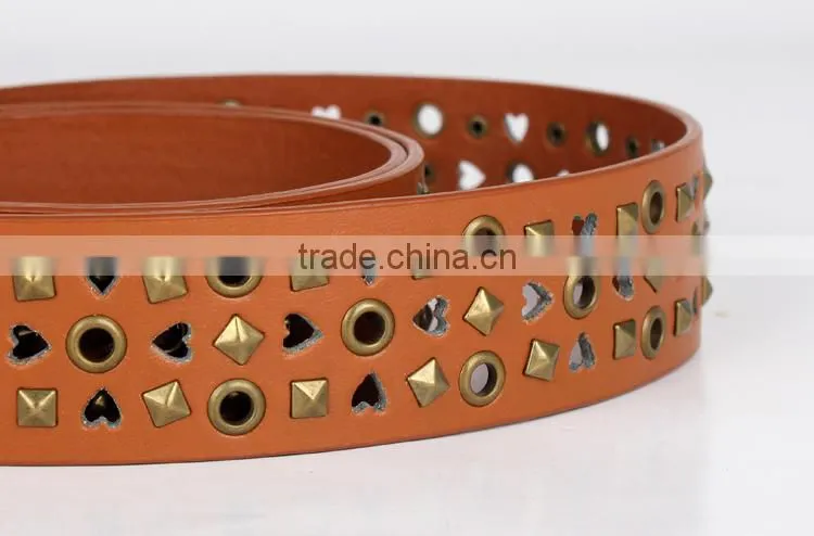 Cheap Leather Hollow Out Female Pyramid Belt SWF-15062932