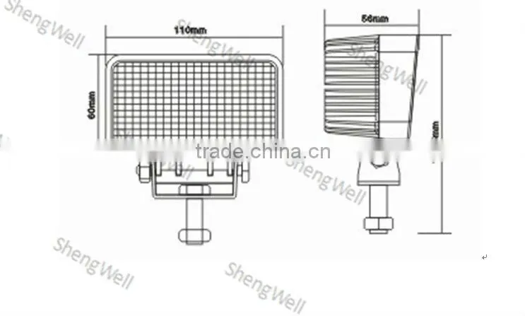 20W 9--32V 3.5inch Rectangle CREE LED work light IP67 factory directly led work light CREE led mobile work light high power