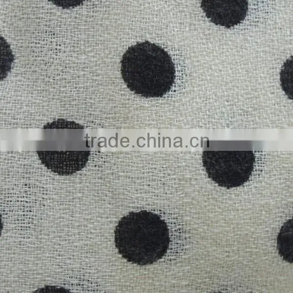 TYSAF048 Fashion Ladies' SS Rayon and Nylon Dot Pattern Kerchief/Scarf/Black and White