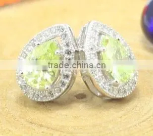 2013 best selling spring collection 925 sterling silver earrings with skyblue cz centers for trendy woman and girls